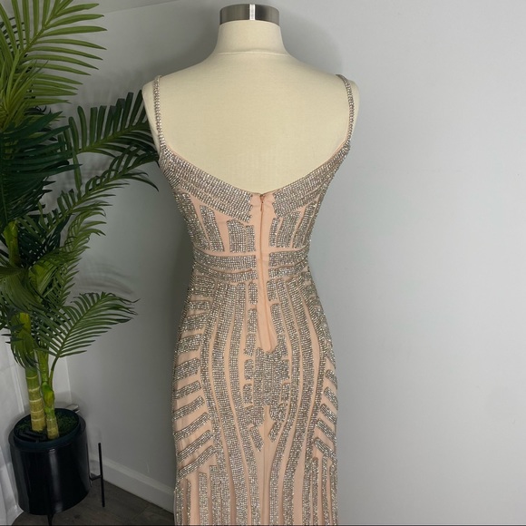 Diamond Nude Prom Dress - Picture 8 of 13